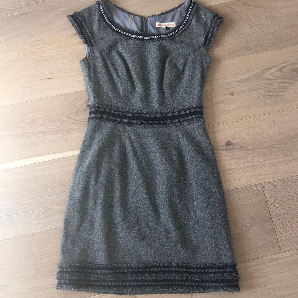 Rebecca Taylor Gray Wool Shift, Size 0.